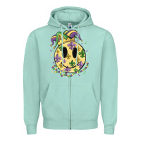 Seafoam smiley face mardi gras Zipper Hoodie - MaliasSmallBusiness