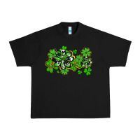 Black cowhide and leopard shamrocks Urban Heavy Tee - AdoDesignShop