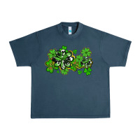 Midnight Navy cowhide and leopard shamrocks Urban Heavy Tee - AdoDesignShop