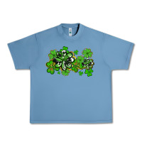 Pebble Blue cowhide and leopard shamrocks Urban Heavy Tee - AdoDesignShop