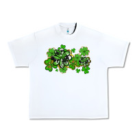 White cowhide and leopard shamrocks Urban Heavy Tee - AdoDesignShop