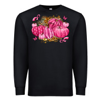Black breast cancer awareness pink pumpkins Premium Sweatshirt - LillyAllenDesigns