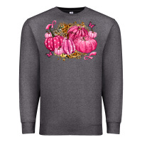 Charcoal Heather breast cancer awareness pink pumpkins Premium Sweatshirt - LillyAllenDesigns
