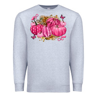 Heather Grey breast cancer awareness pink pumpkins Premium Sweatshirt - LillyAllenDesigns