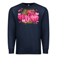 Navy breast cancer awareness pink pumpkins Premium Sweatshirt - LillyAllenDesigns
