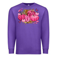 Purple breast cancer awareness pink pumpkins Premium Sweatshirt - LillyAllenDesigns