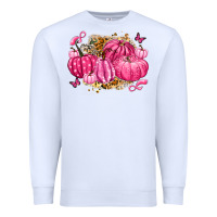 White breast cancer awareness pink pumpkins Premium Sweatshirt - LillyAllenDesigns