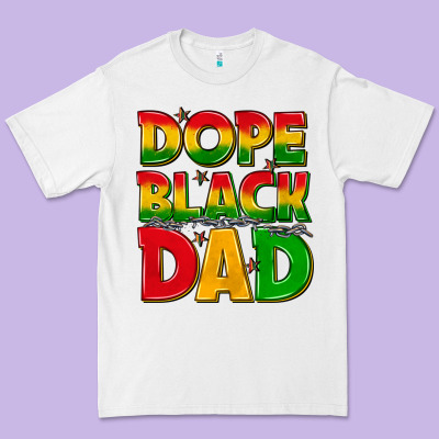 Premium Tee dope black dad with stars