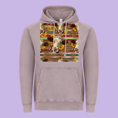 Western Hereford Cattle Seamless Pattern Vintage Hoodie Designed By Hra Design Shop