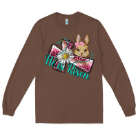 Chestnut he is risen cross rabbit Long Sleeve Tee - BarkalooDesign