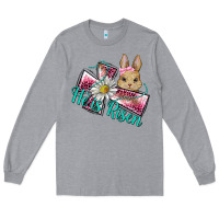 Heather Grey he is risen cross rabbit Long Sleeve Tee - BarkalooDesign