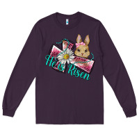 Plum he is risen cross rabbit Long Sleeve Tee - BarkalooDesign