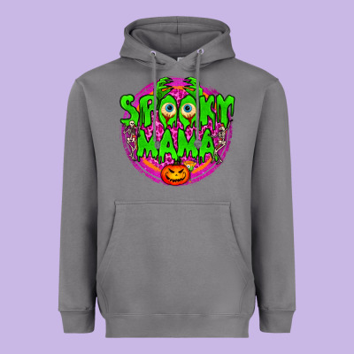 Spooky Mama Heavyweight Hoodie Designed By Bundleandbundleshop