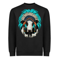 Black holstein indian headdress Heavyweight Sweatshirt - JahusDesignShop