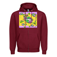 Burgundy mardi gras lips Zipper Hoodie - MaliasSmallBusiness