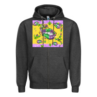 Charcoal Heather mardi gras lips Zipper Hoodie - MaliasSmallBusiness