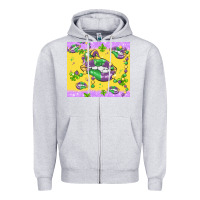 Heather Grey mardi gras lips Zipper Hoodie - MaliasSmallBusiness
