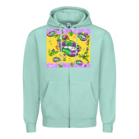 Seafoam mardi gras lips Zipper Hoodie - MaliasSmallBusiness