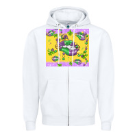 White mardi gras lips Zipper Hoodie - MaliasSmallBusiness