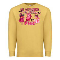 Antique Gold in october we wear pink Premium Sweatshirt - LillyAllenDesigns