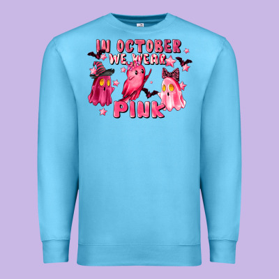 In October We Wear Pink Premium Sweatshirt Designed By Lillyallendesigns