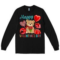 Black happy valentines day Long Sleeve Tee - NancyCooperArtShop