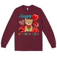 Burgundy happy valentines day Long Sleeve Tee - NancyCooperArtShop