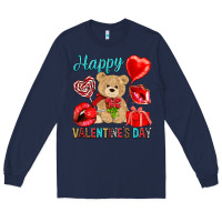 Navy happy valentines day Long Sleeve Tee - NancyCooperArtShop
