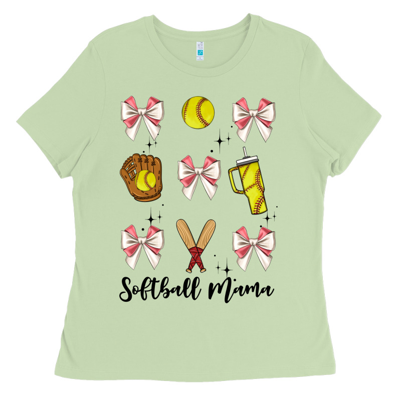 Softball Coquette Bow Ladies Tee by JahusDesignShop | Teevron