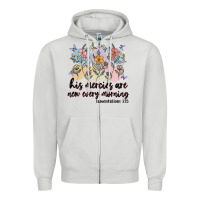 Dove Grey his mercies are new every morning Zipper Hoodie - MaliasSmallBusiness
