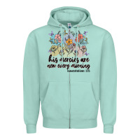 Seafoam his mercies are new every morning Zipper Hoodie - MaliasSmallBusiness
