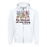 White his mercies are new every morning Zipper Hoodie - MaliasSmallBusiness