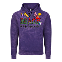 Cloud Purple the beach is my happy place Vintage Hoodie - CowhideDigitalArt
