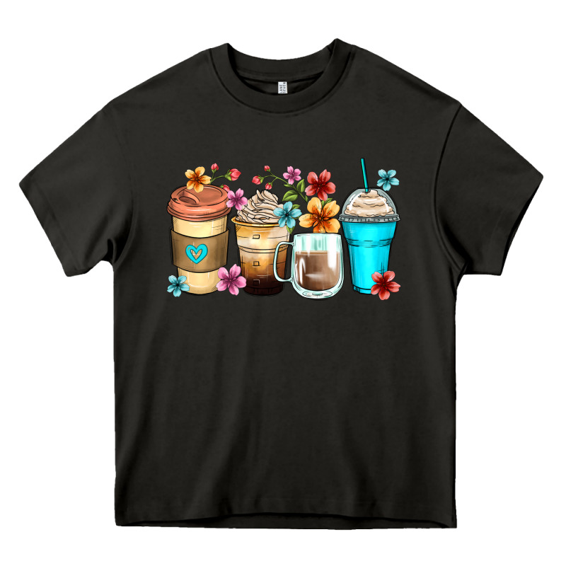 Flowers With Coffee Heavy Core Tee by Zillion Design Studio | Teevron