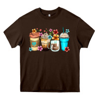 Chocolate Brown flowers with coffee Heavy Core Tee - Zillion Design Studio