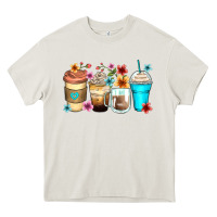 Cream flowers with coffee Heavy Core Tee - Zillion Design Studio