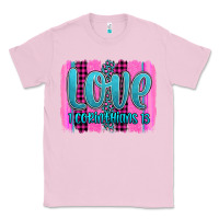 Bubblegum Pink love corinthians 13 valentine's day brushstroke Classic Tee - AdoDesignShop