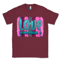 Burgundy love corinthians 13 valentine's day brushstroke Classic Tee - AdoDesignShop