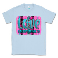 Dusty Blue love corinthians 13 valentine's day brushstroke Classic Tee - AdoDesignShop