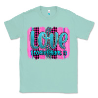 Seafoam love corinthians 13 valentine's day brushstroke Classic Tee - AdoDesignShop