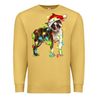 Antique Gold christmas chocolate boston terrier Premium Sweatshirt - LillyAllenDesigns