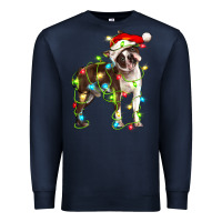 Navy christmas chocolate boston terrier Premium Sweatshirt - LillyAllenDesigns