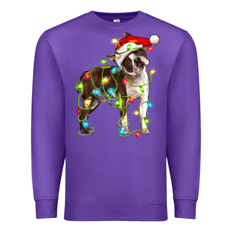 Christmas Chocolate Boston Terrier Premium Sweatshirt by LillyAllenDesigns | Teevron