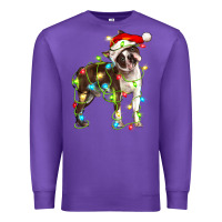 Purple christmas chocolate boston terrier Premium Sweatshirt - LillyAllenDesigns