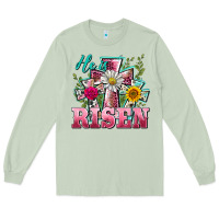 Matcha he is risen cross easter Long Sleeve Tee - BarkalooDesign