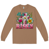 Toasted Coconut he is risen cross easter Long Sleeve Tee - BarkalooDesign
