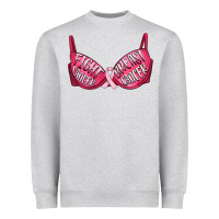 Heather Grey Fight cancer breast cancer bra Heavyweight Sweatshirt - Artiststas