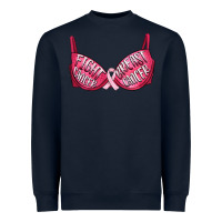 Navy Fight cancer breast cancer bra Heavyweight Sweatshirt - Artiststas