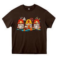 Chocolate Brown firefighter gnomes Heavy Core Tee - Zillion Design Studio