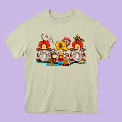 Firefighter Gnomes Heavy Core Tee Designed By Zillion Design Studio